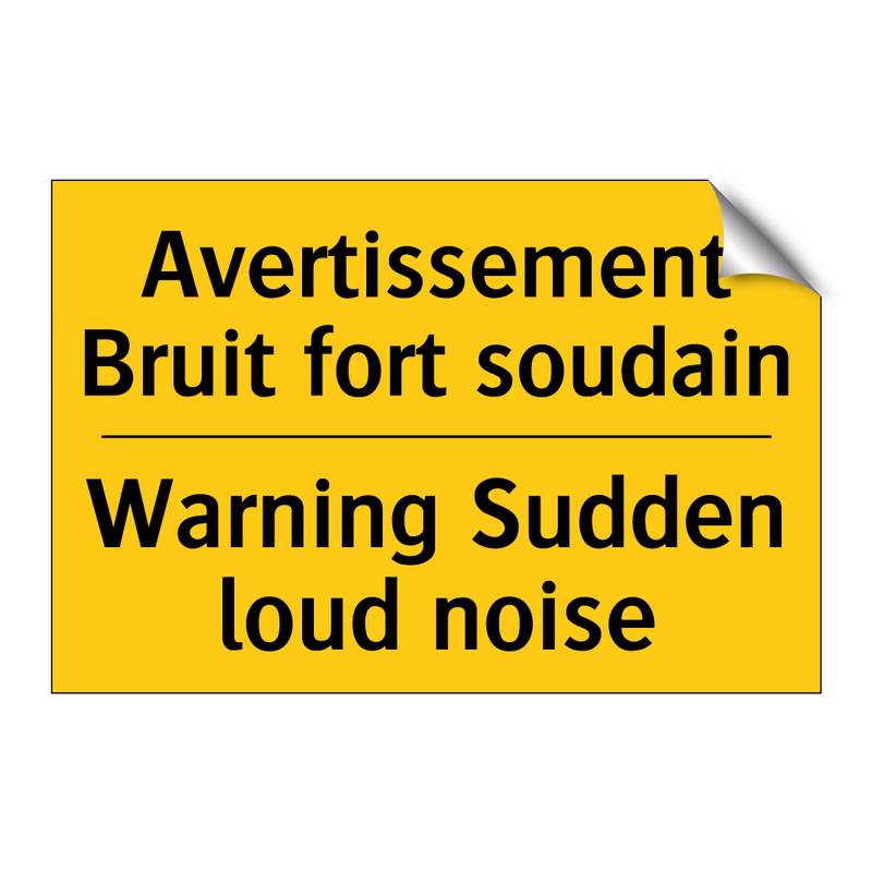 Avertissement Bruit fort soudain /.../ - Warning Sudden loud noise