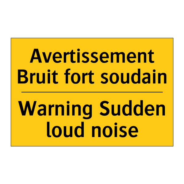 Avertissement Bruit fort soudain /.../ - Warning Sudden loud noise