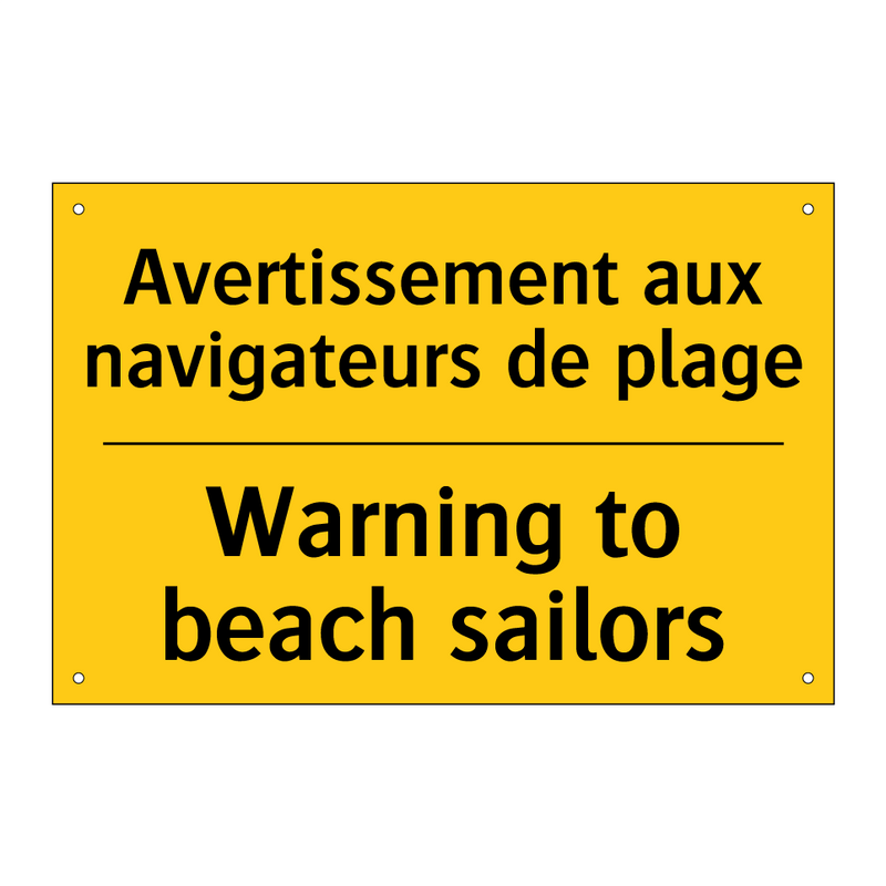 Avertissement aux navigateurs  /.../ - Warning to beach sailors