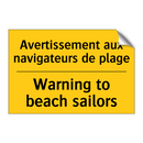 Avertissement aux navigateurs  /.../ - Warning to beach sailors