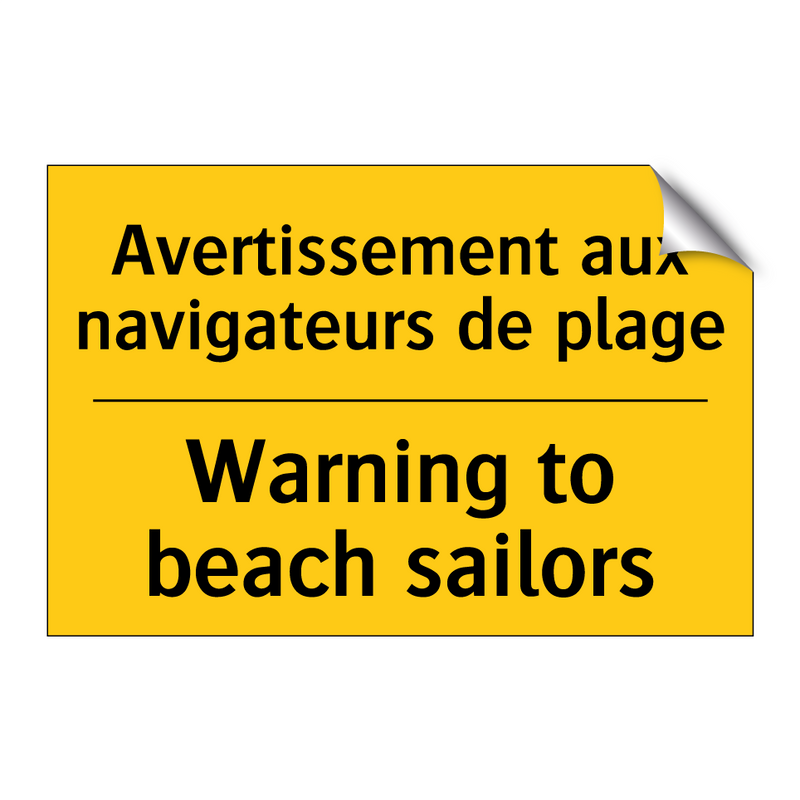 Avertissement aux navigateurs  /.../ - Warning to beach sailors
