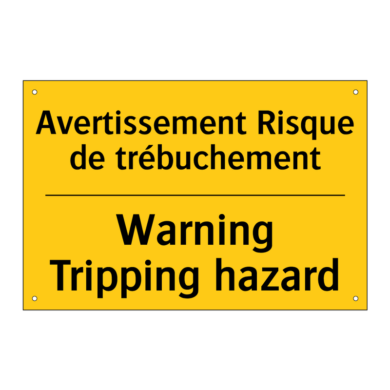 Avertissement Risque de trébuchement /.../ - Warning Tripping hazard