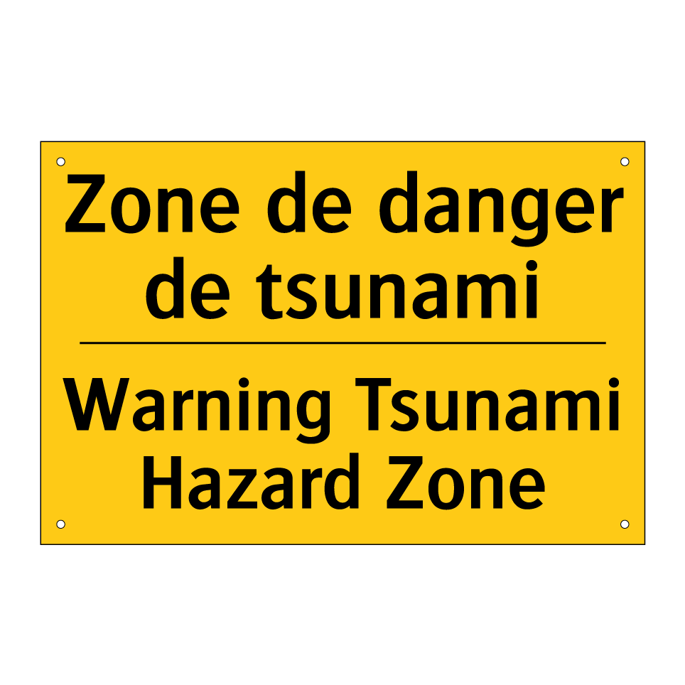 Zone de danger de tsunami - Warning Tsunami Hazard Zone