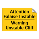 Attention Falaise Instable - Warning Unstable Cliff