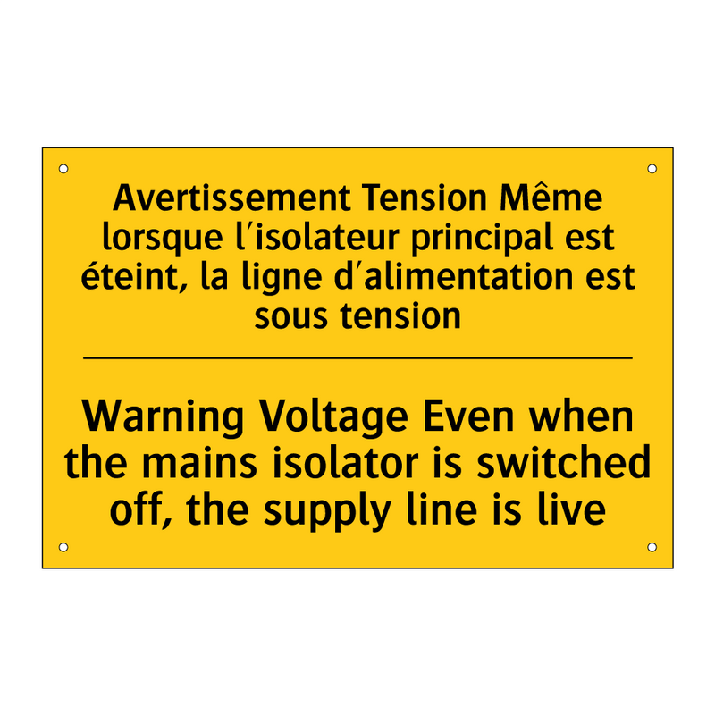 Avertissement Tension Même lorsque  /.../ - Warning Voltage Even when the  /.../