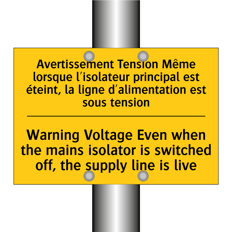 Avertissement Tension Même lorsque  /.../ - Warning Voltage Even when the  /.../