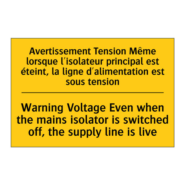 Avertissement Tension Même lorsque  /.../ - Warning Voltage Even when the  /.../