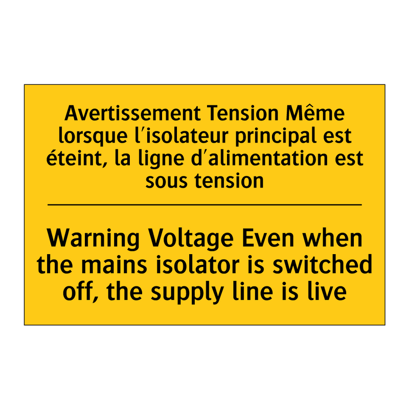 Avertissement Tension Même lorsque  /.../ - Warning Voltage Even when the  /.../