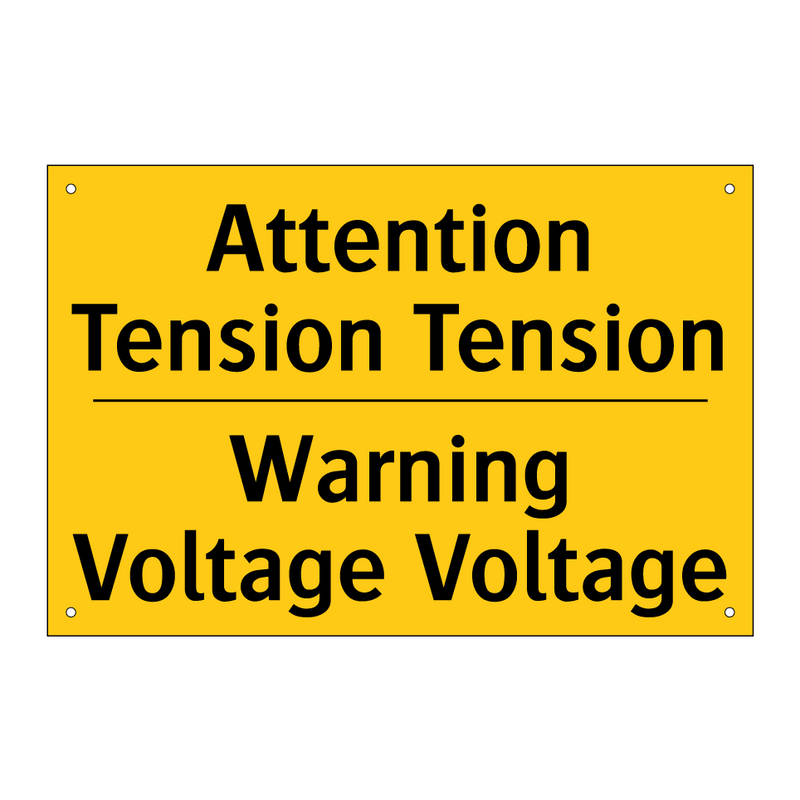 Attention Tension Tension - Warning Voltage Voltage