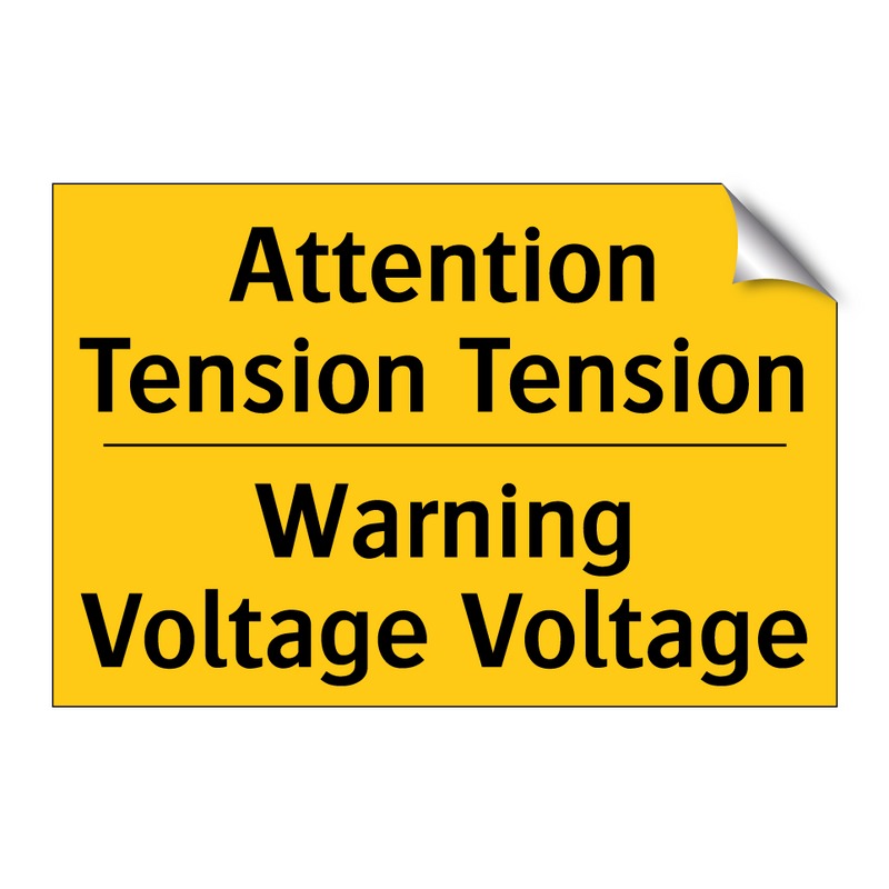 Attention Tension Tension - Warning Voltage Voltage