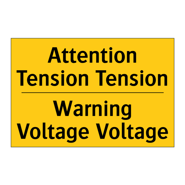 Attention Tension Tension - Warning Voltage Voltage