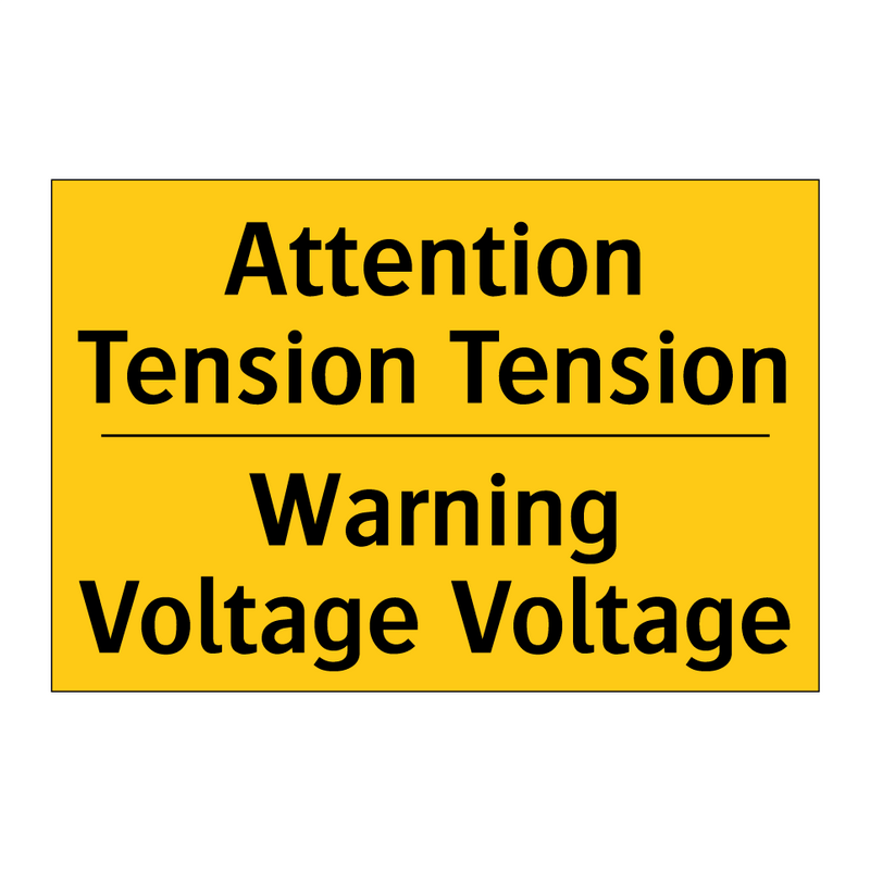 Attention Tension Tension - Warning Voltage Voltage