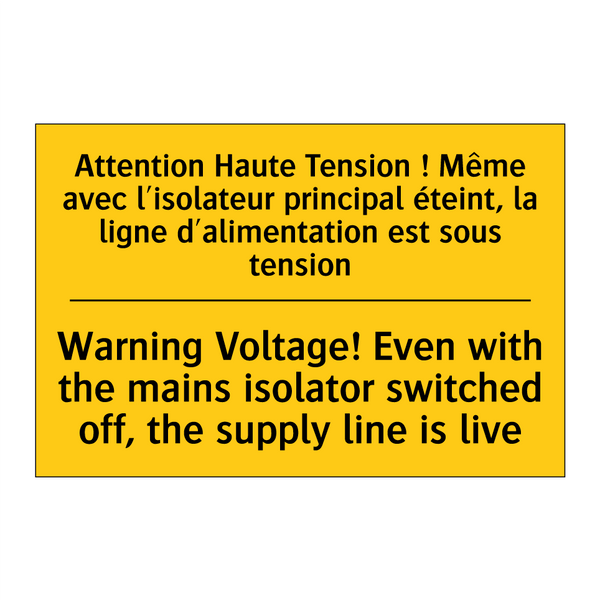 Attention Haute Tension ! Même  /.../ - Warning Voltage! Even with the  /.../