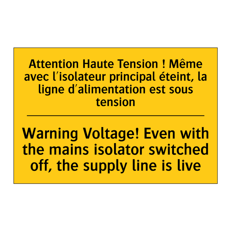 Attention Haute Tension ! Même  /.../ - Warning Voltage! Even with the  /.../
