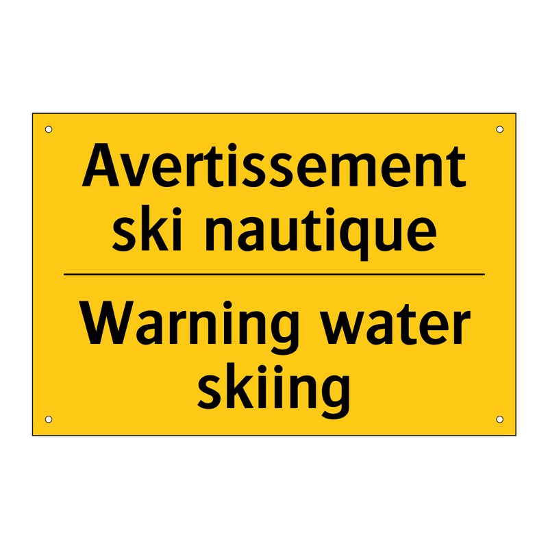 Avertissement ski nautique - Warning water skiing