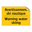Avertissement ski nautique - Warning water skiing
