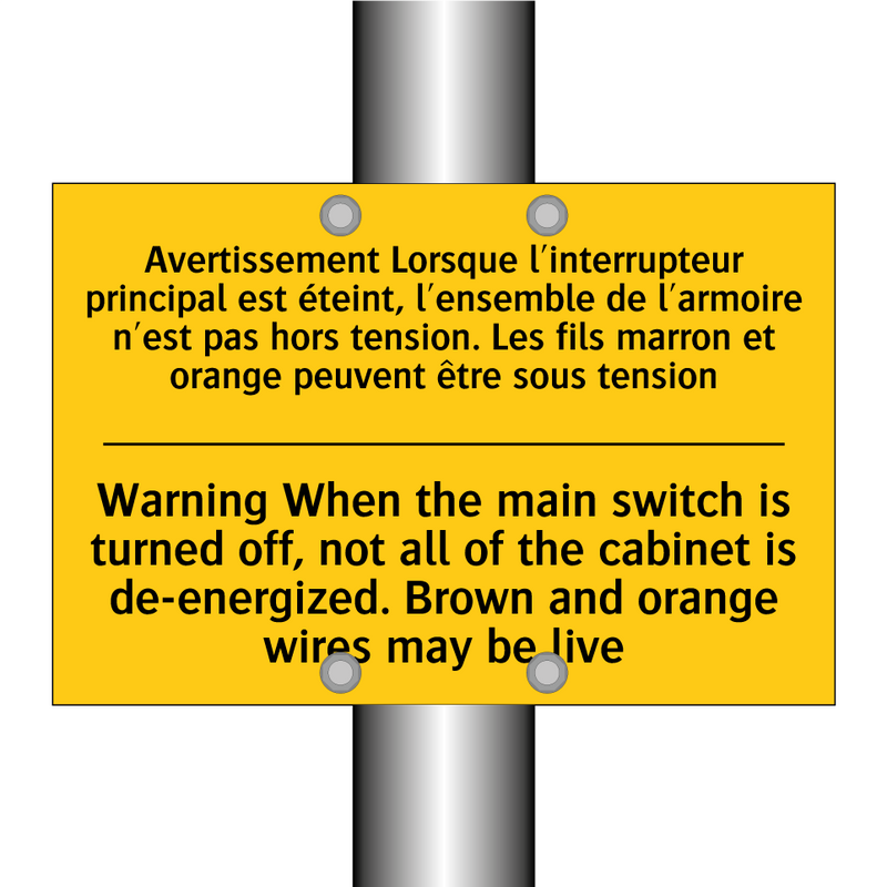 Avertissement Lorsque l'interrupteur  /.../ - Warning When the main switch is  /.../
