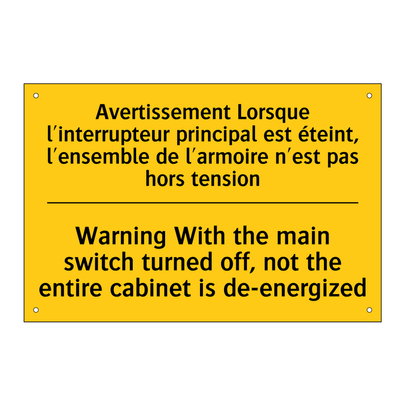 Avertissement Lorsque l'interrupteur  /.../ - Warning With the main switch turned  /.../