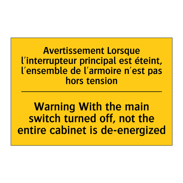 Avertissement Lorsque l'interrupteur  /.../ - Warning With the main switch turned  /.../