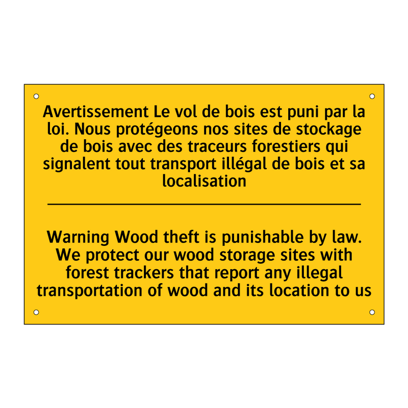 Avertissement Le vol de bois est  /.../ - Warning Wood theft is punishable  /.../