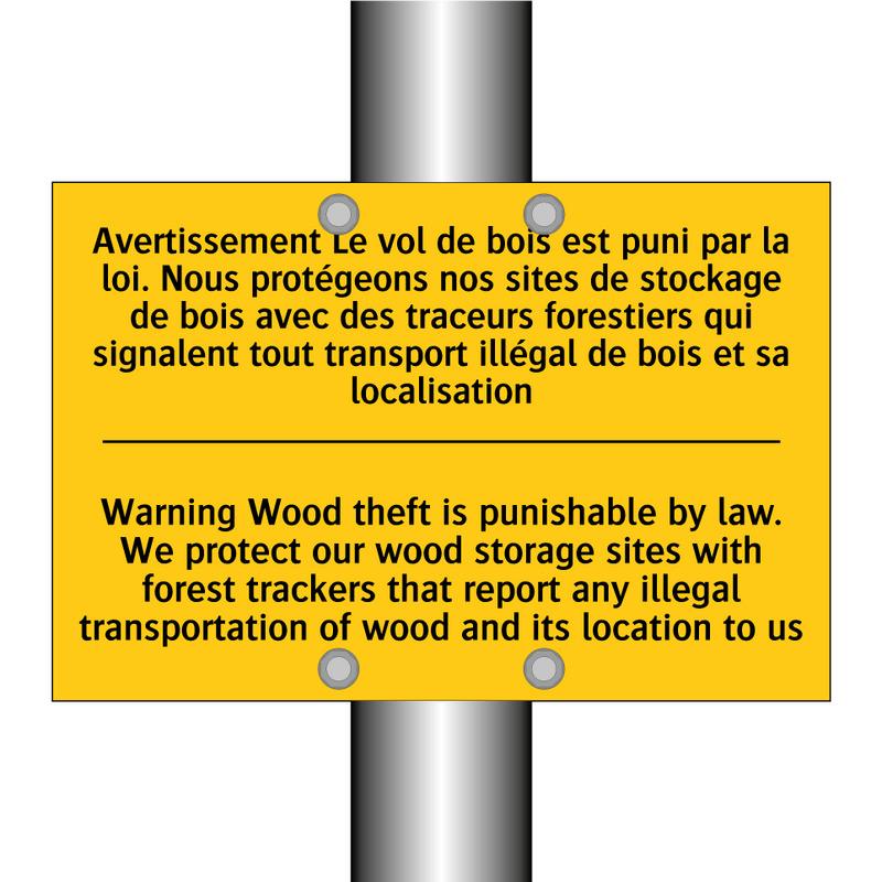 Avertissement Le vol de bois est  /.../ - Warning Wood theft is punishable  /.../