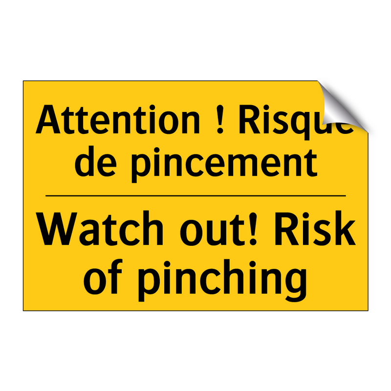 Attention ! Risque de pincement /.../ - Watch out! Risk of pinching