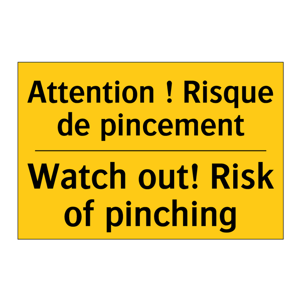 Attention ! Risque de pincement /.../ - Watch out! Risk of pinching