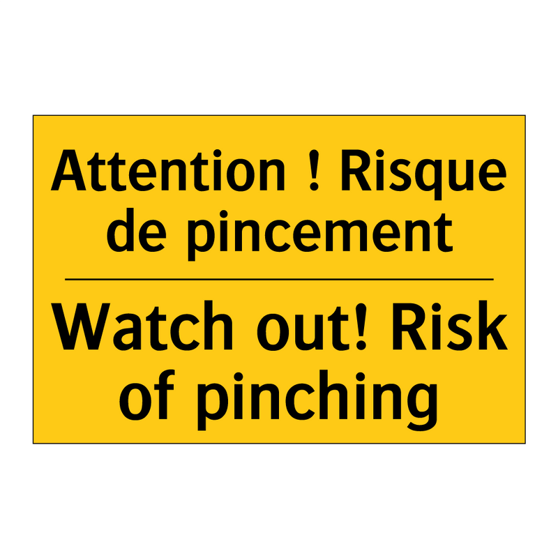Attention ! Risque de pincement /.../ - Watch out! Risk of pinching