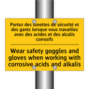 Portez des lunettes de sécurité  /.../ - Wear safety goggles and gloves  /.../