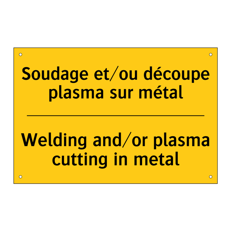 Soudage et/ou découpe plasma sur  /.../ - Welding and/or plasma cutting  /.../