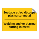 Soudage et/ou découpe plasma sur  /.../ - Welding and/or plasma cutting  /.../
