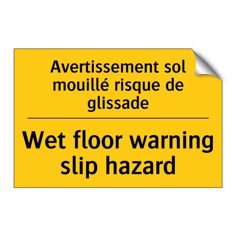 Avertissement sol mouillé risque  /.../ - Wet floor warning slip hazard