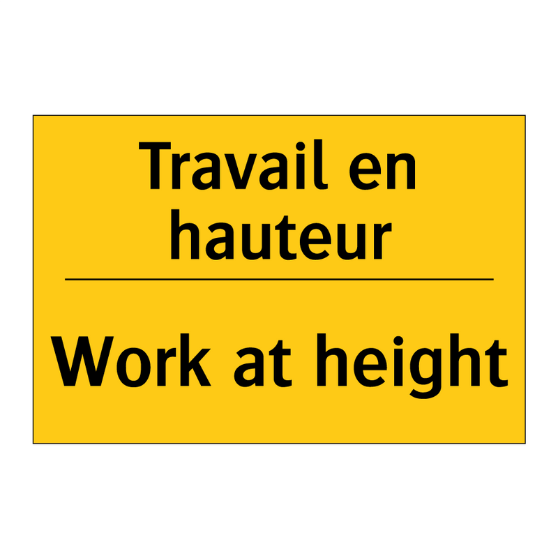 Travail en hauteur - Work at height