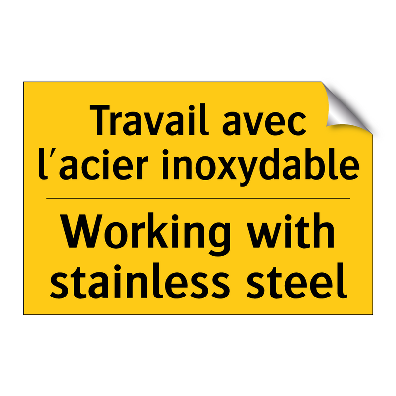 Travail avec l'acier inoxydable /.../ - Working with stainless steel