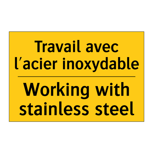 Travail avec l'acier inoxydable /.../ - Working with stainless steel