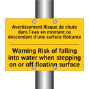 Avertissement Risque de chute  /.../ - Warning Risk of falling into water  /.../
