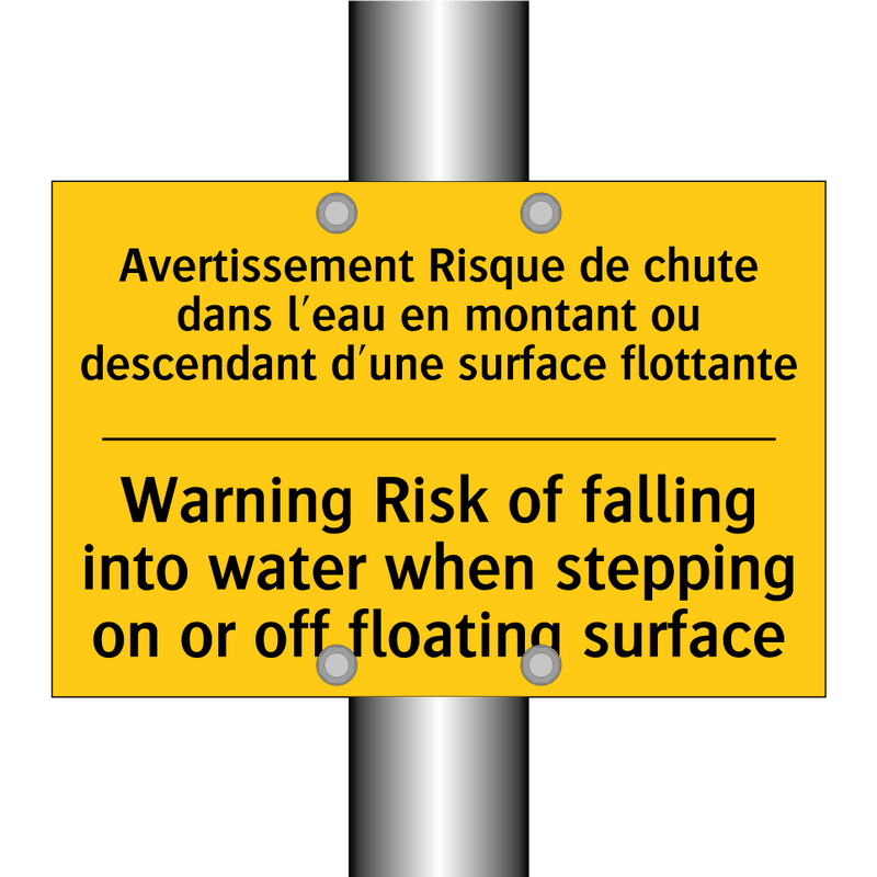 Avertissement Risque de chute  /.../ - Warning Risk of falling into water  /.../