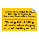 Avertissement Risque de chute  /.../ - Warning Risk of falling into water  /.../