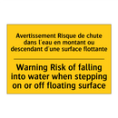 Avertissement Risque de chute  /.../ - Warning Risk of falling into water  /.../