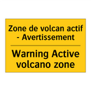 Zone de volcan actif - Avertissement /.../ - Warning Active volcano zone