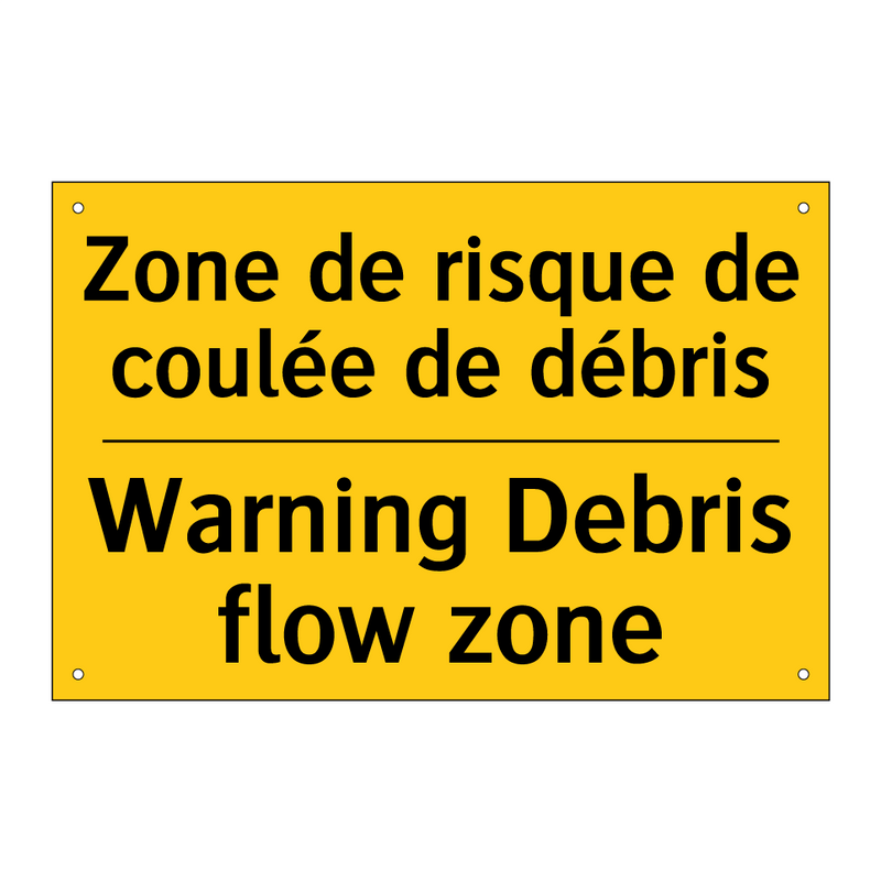 Zone de risque de coulée de débris /.../ - Warning Debris flow zone