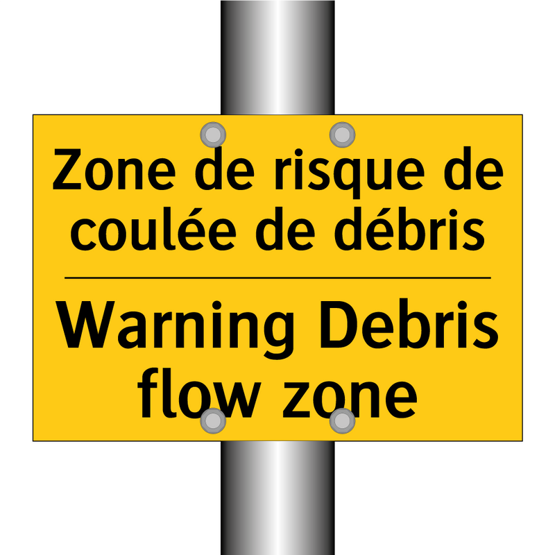Zone de risque de coulée de débris /.../ - Warning Debris flow zone