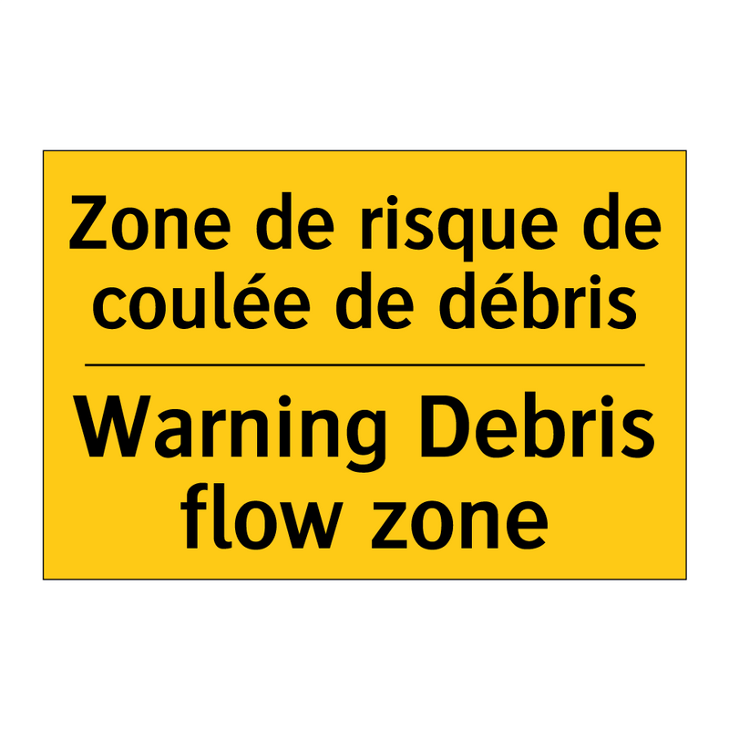 Zone de risque de coulée de débris /.../ - Warning Debris flow zone
