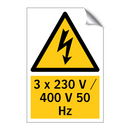 3 x 230 V / 400 V 50 Hz