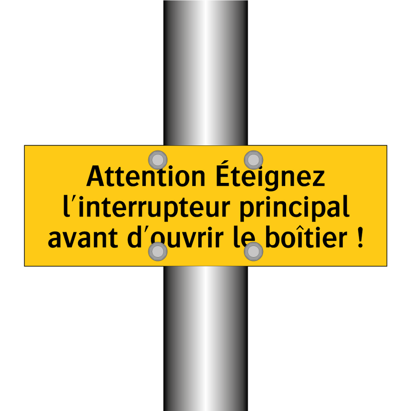 Attention Éteignez l'interrupteur principal avant d'ouvrir le boîtier !