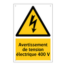 Avertissement de tension électrique 400 V