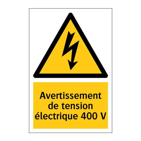 Avertissement de tension électrique 400 V
