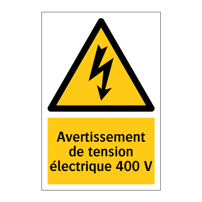 Avertissement de tension électrique 400 V