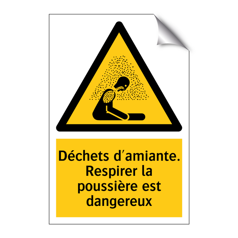 Déchets d'amiante. Respirer la poussière est dangereux