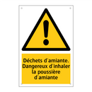 Déchets d'amiante. Dangereux d'inhaler la poussière d'amiante